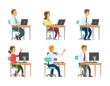 Ofis çalışanları, bilgisayarlar ve dizüstü bilgisayarlar, iş