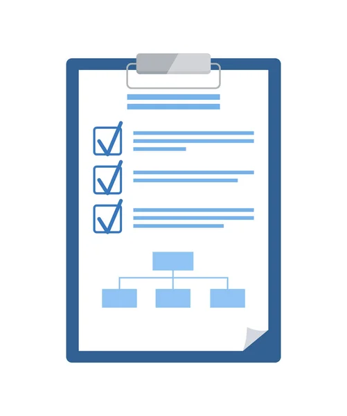 Bloc de notas con lista de verificación y esquema, plan de negocios — Archivo Imágenes Vectoriales