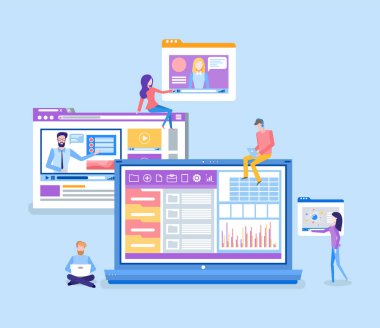 Grafikler ve Infographics laptop, kitle iletişim araçları