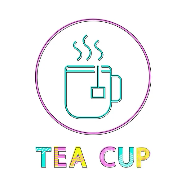 Кубок паров с иконой горячего чая — стоковый вектор