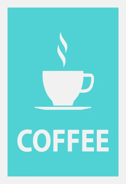 Affiche de café avec tasse et vapeur chaude, Silhouette — Image vectorielle