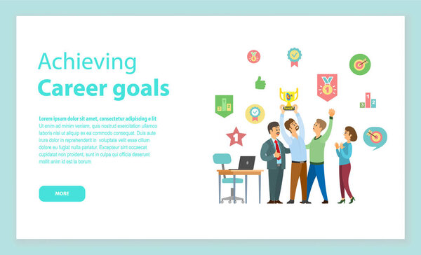 Достижение карьерных целей веб-сайт, вектор лидерства
