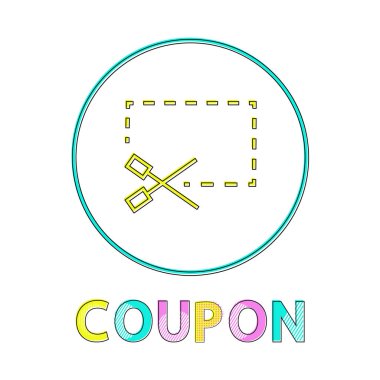 Makas vektör çizim ile kupon simgesi