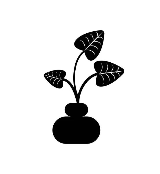 मिट्टी से पॉट में फूल बढ़ रहा है, अलग प्रतीक — स्टॉक वेक्टर