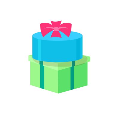 Hediye izole simgeler vektör yuvarlak ve kare şekil