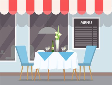 Restoran açık havada görünüm, dış zarif tablo