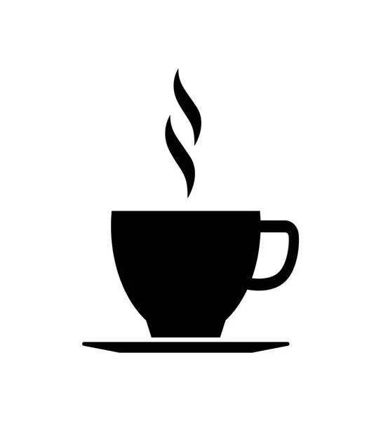 Tazza di tè o caffè su piattino Vettore isolato — Vettoriale Stock