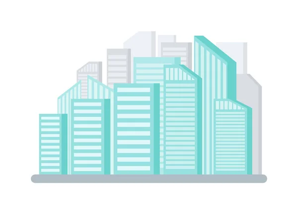 Paisaje urbano con rascacielos Building Modern City — Vector de stock