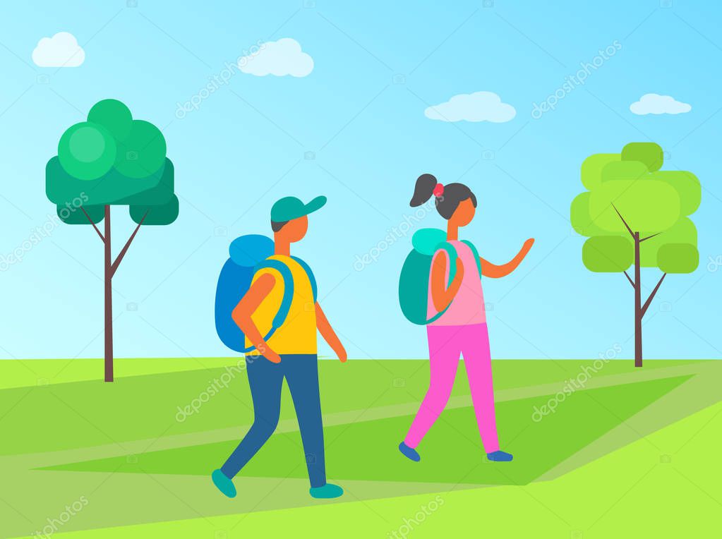 Couple Man And Woman With Backpacks Walking In Forest Cartoon People In Hiking Tour Vector Tourists With Rucksacks Girl And Boy Together In Flat Style Premium Vector In Adobe Illustrator Ai Couple Man And Woman With Backpacks Walking In Forest Cartoon People In Hiking Tour Vector Tourists With Rucksacks Girl And Boy Together In Flat Style Premium Vector In Adobe Illustrator Ai