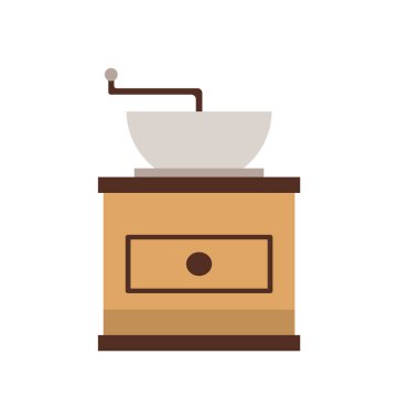 Kahve öğütücü, değirmen Makinası, düz görünüm vektör