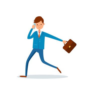 Adam telefonda konuşurken yönetmen ve iş için çalışan