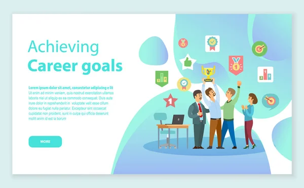 Career goals Web, Win of Work Team, Award Vector — Stock Vector