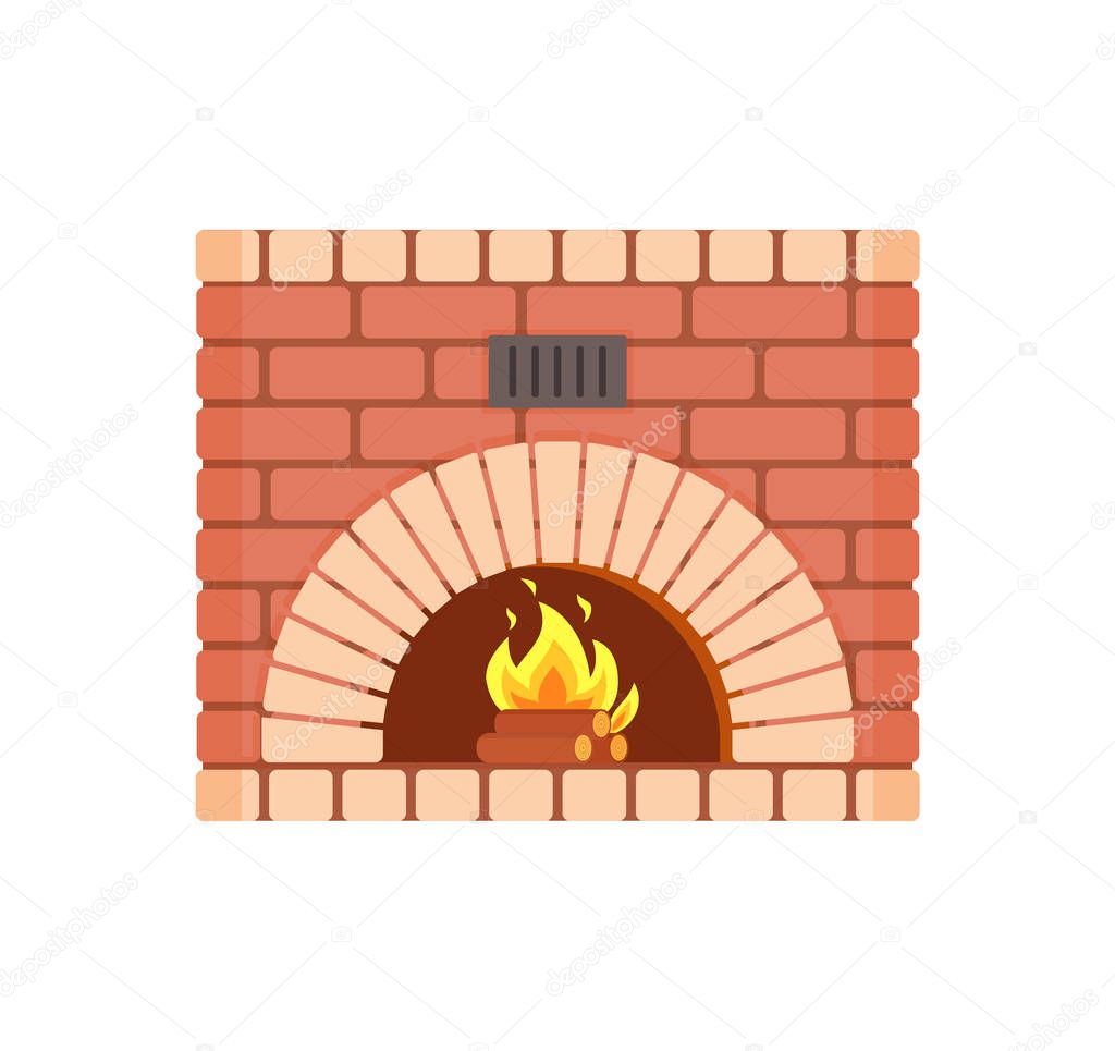 Fireplace of Fireproof Brick Arch Hearth Brickwork