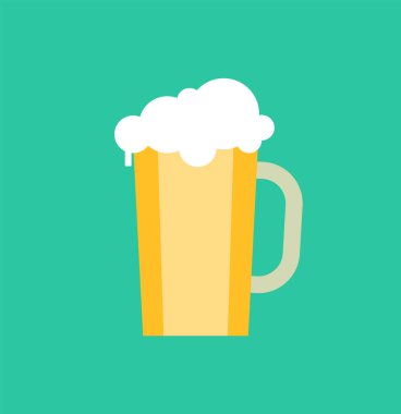 Köpük vektör soğuk içecek serinletici bir bira kupa