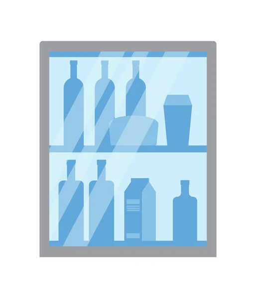 Grocery Store, Department with Liquids and Drinks — Stock Vector