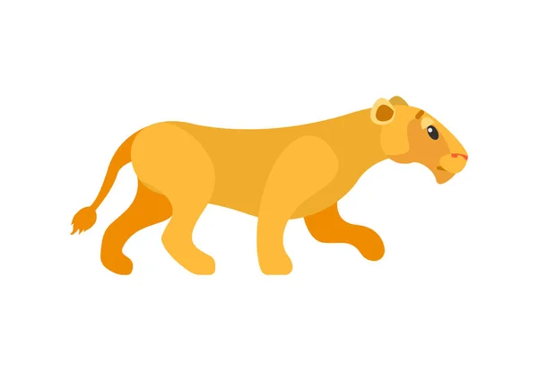 Опасный кот, львица или вектор диких животных — стоковый вектор