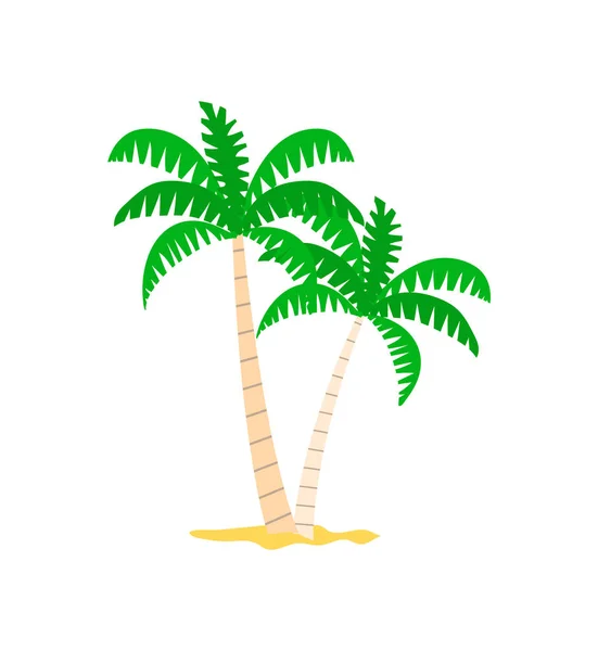 Εξωτικό φυτό, δέντρο παλάμη στον άμμο, διάνυσμα Papercard — Διανυσματικό Αρχείο