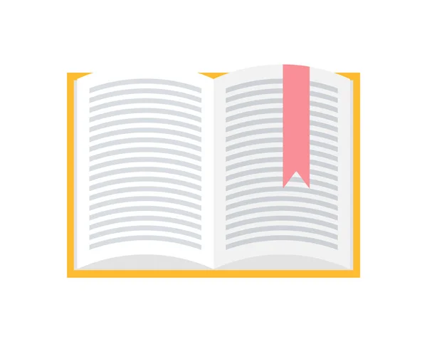 Notitieboekje met de bladwijzer gemaakt van rode doek pictogram — Stockvector