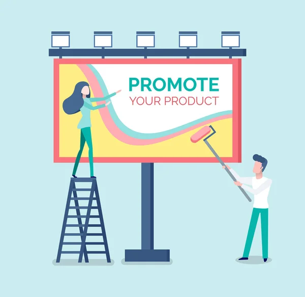 Promoten van uw Product, reclame op Billboard — Stockvector