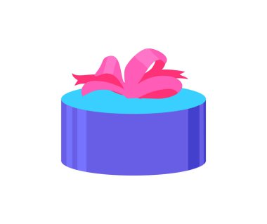 Pembe hediye kutusu yan görünümü vektör kaydırma bulunması