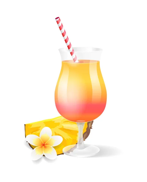 Cocktailglas ananas Icon vectorillustratie — Stockvector