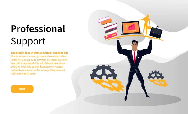 Empresa profesional de apoyo en línea Página Web — Vector de stock