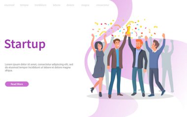 İş Projesi kutlama Web başlangıç başarısı