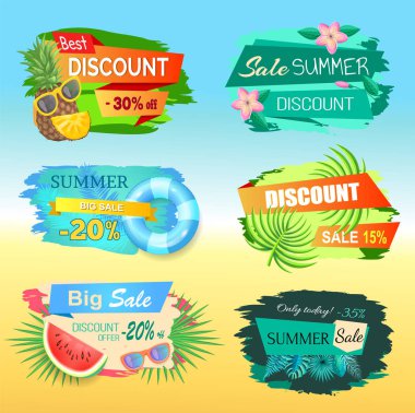 En iyi ananas, etiketlerle yaz satış indirim.