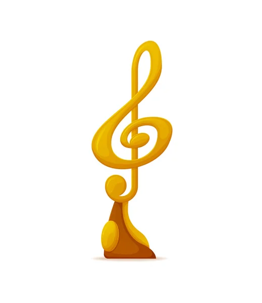 Music Award, Gold Note Nomination Trophy Icon — Stock Vector