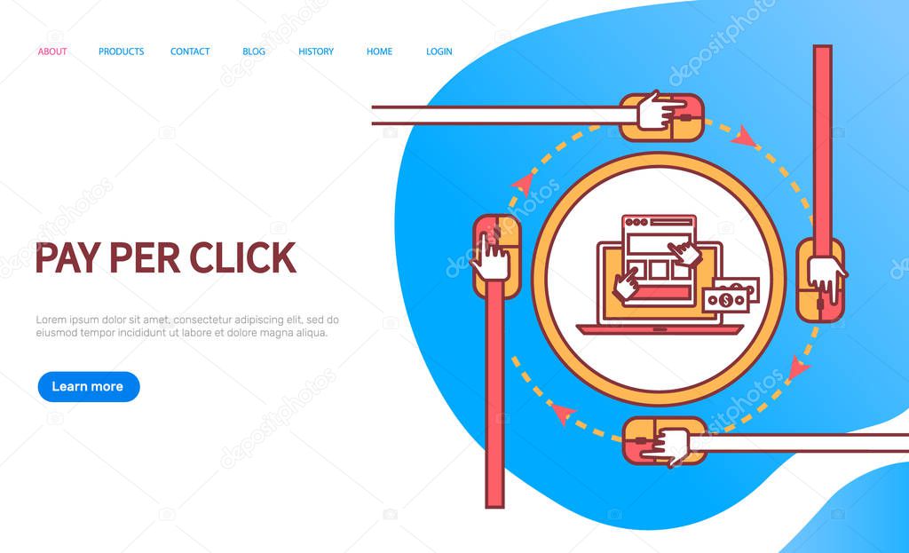 Pay Per Click Online Order Web Computer Vector