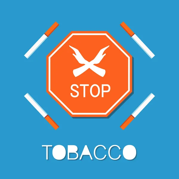 Stop Red Sign Deux mains croisées, Interdiction de fumer — Image vectorielle