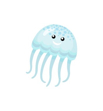 Okyanus ve sualtı balık, parlak Medusa vektör