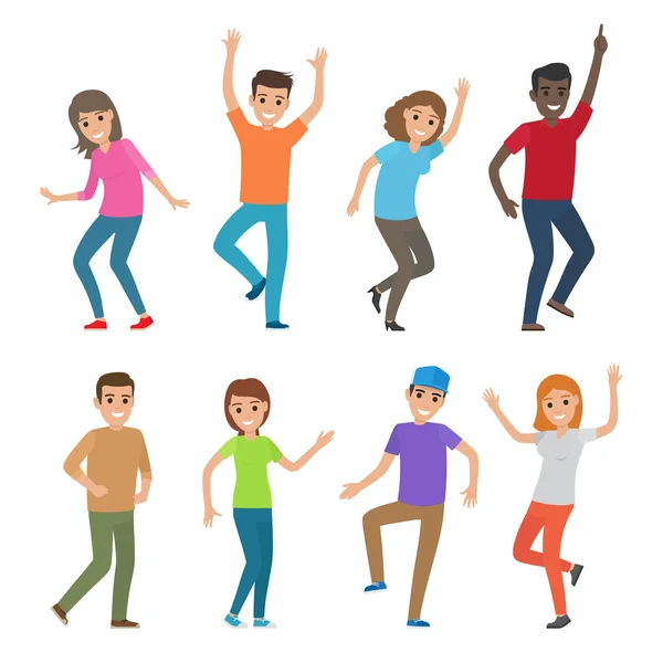 Άνθρωποι χορεύουν εικονογράφηση. Μεγάλο σύνολο χαρακτήρων — Διανυσματικό Αρχείο