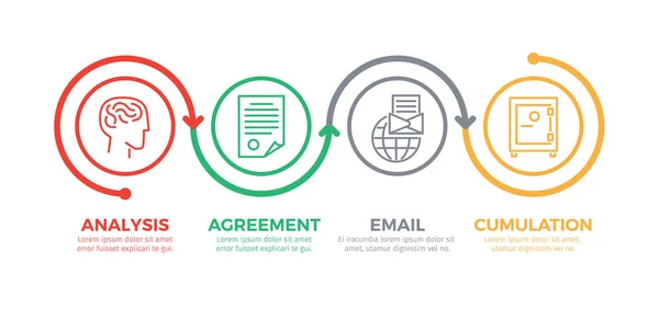 Secuencia de procesos empresariales Concepto vectorial — Vector de stock