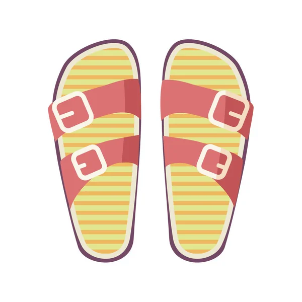 Casual zomer slippers geïsoleerde illustratie — Stockvector