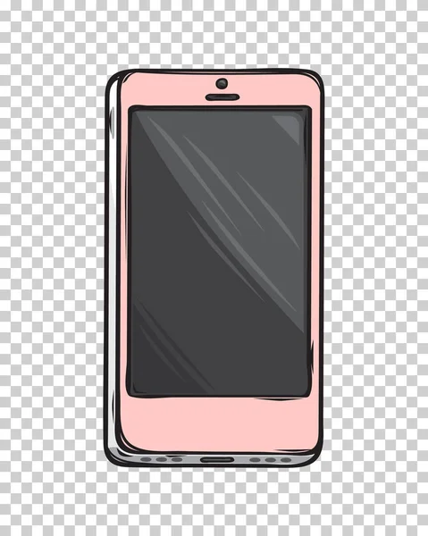 Roze glamoureuze Smartphone geïsoleerd illustratie — Stockvector