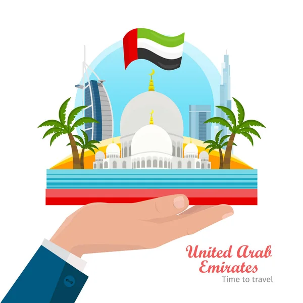 Emiratos Árabes Unidos Estilo plano Vector Concepto — Vector de stock