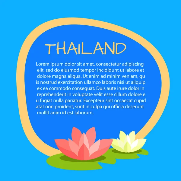 Bannière touristique vectorielle de Thaïlande avec un échantillon de texte — Image vectorielle