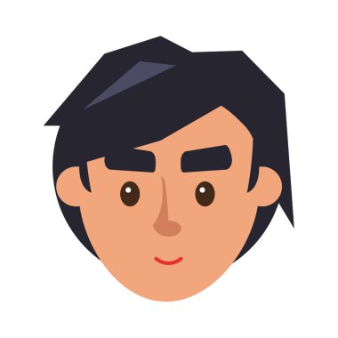 Yüz çocuk. Brunet saçlı adam yüzü açık