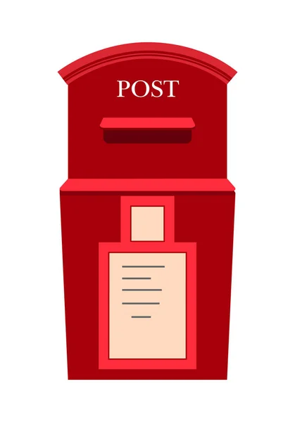 Falra szerelhető fém postaláda elszigetelt lapos vektor — Stock Vector