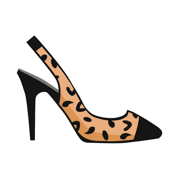 Glamorous Leopard Slingback Shoe Illustration — Stock Vector