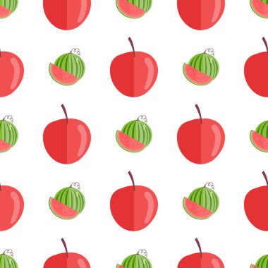 Kırmızı elma ve karpuz ile Seamless Modeli