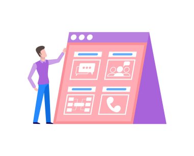 Banner ile işadamı, telefon simgesi ile Yönetim Kurulu