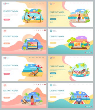 Sahil seti tarafından çalışan uzak Iş serbest çalışanlar