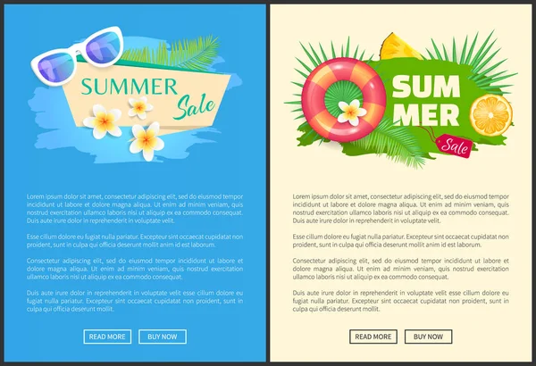 夏のサマータイム販売オンラインウェブバナーベクトル — ストックベクタ