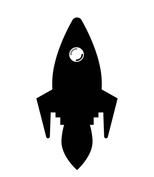 Space Rocket Silhouette Vector Isolated Icon — Stock Vector
