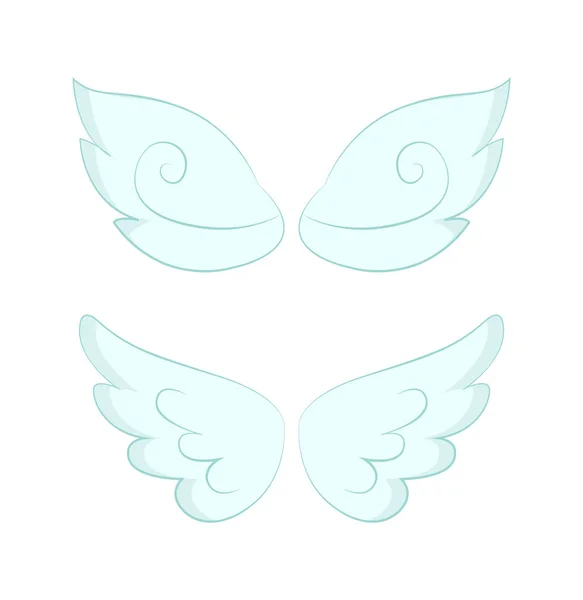 Angel Wings of White Feathers Isolated Object — Stock Vector