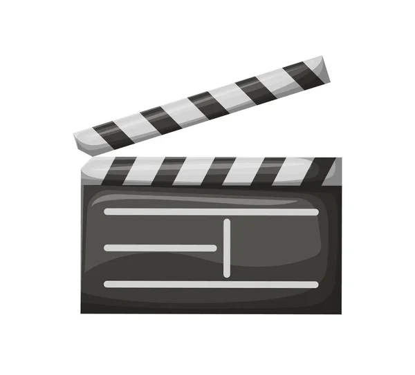 Filmklöppel mit Streifen, Vektor der Filmindustrie — Stockvektor