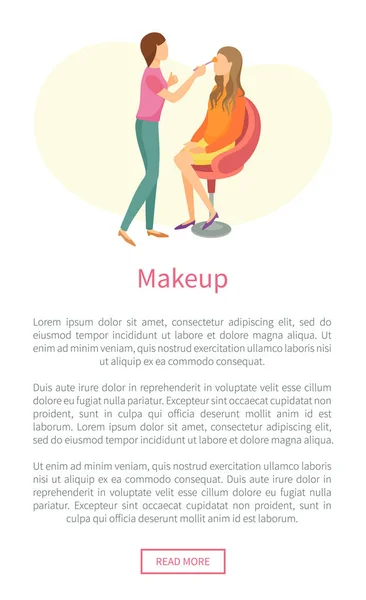 Affiche de maquillage avec styliste Make Fashion Maquillage — Image vectorielle