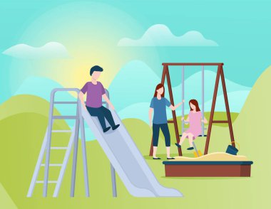 Çocuk oyun alanı, Aile gün oynarken